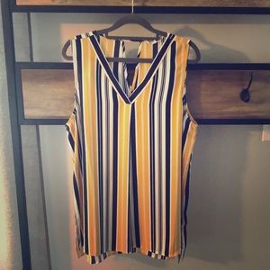 Yellow, white, black stripe shell